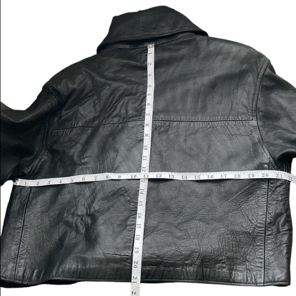 Artemis Black Leather Jacket Coat Sz M - Picture 7 of 9